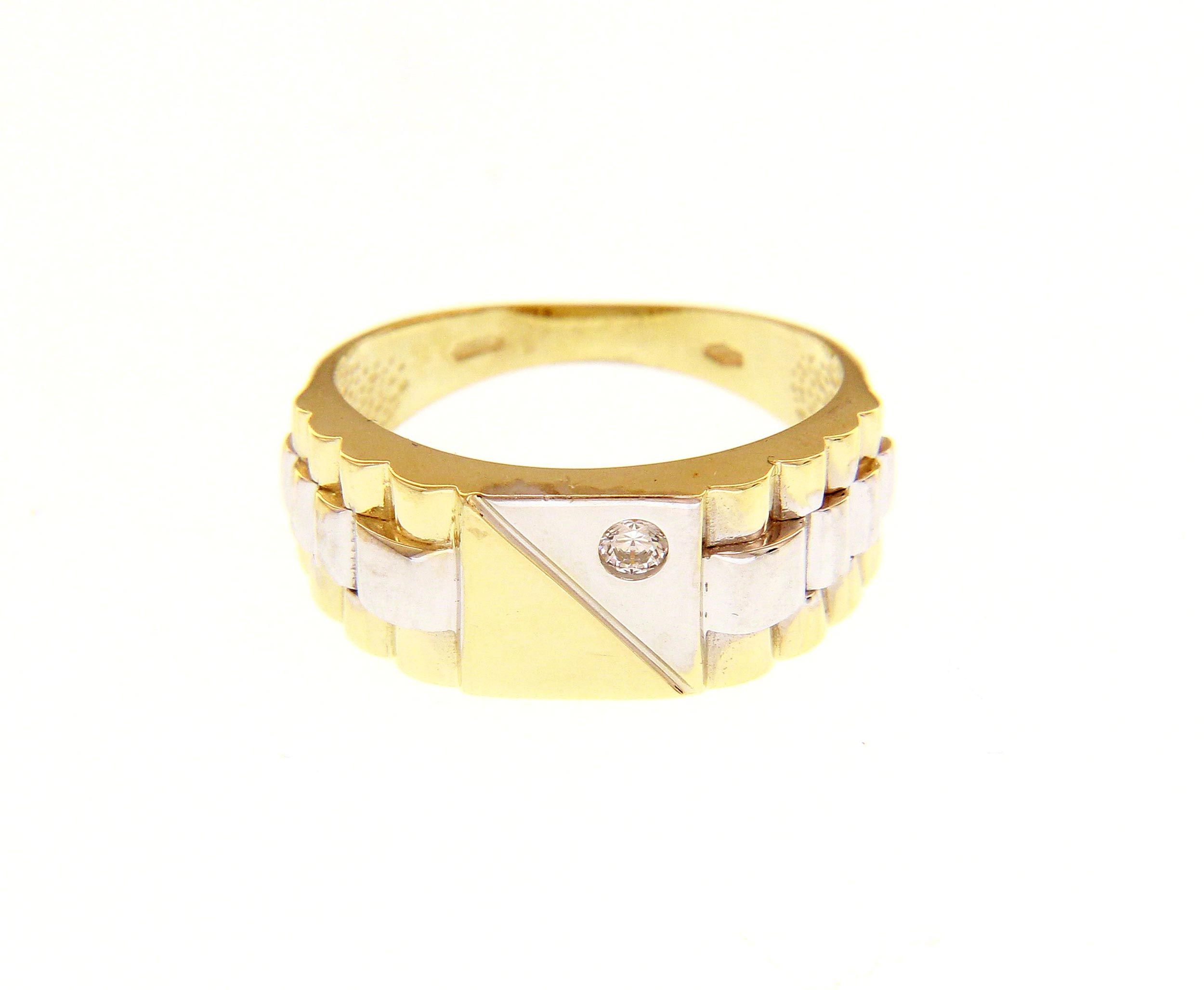 Anello in oro giallo e bianco k9 con zirconi cubici (code S237066)